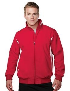 Red zip-up jacket